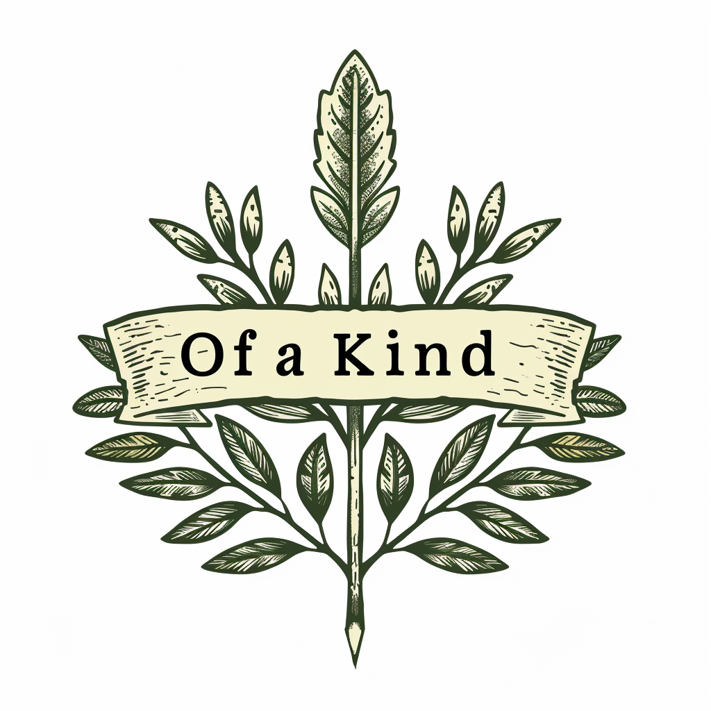 Olive leaves and an arrow with the words "Of a Kind"